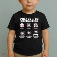 Things I Do In My Spare Time Funny Baseball Lover Costume Toddler T-Shirt thumb 2
