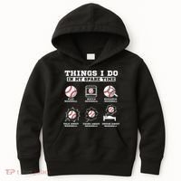 Things I Do In My Spare Time Funny Baseball Lover Costume Kids Hoodie thumb 0