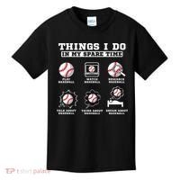 Things I Do In My Spare Time Funny Baseball Lover Costume Kids T-Shirt thumb 0