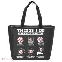 Things I Do In My Spare Time Funny Baseball Lover Costume Tote Bag thumb 0