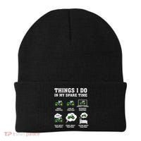 Things I Do In My Spare Time Tractor Green Funny Farmers Beanie thumb 0