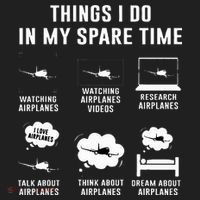 Things I do in my spare time Airplane Gift Women's Sweatshirt thumb 2