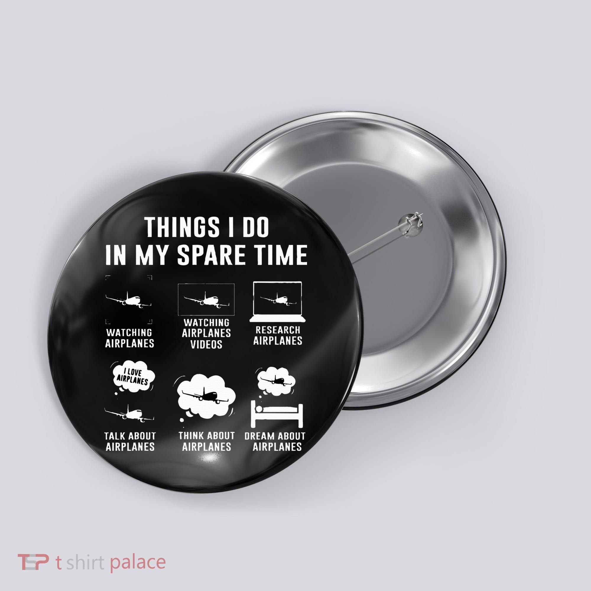 Things I do in my spare time Airplane Gift Button