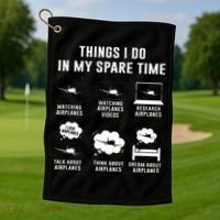 Things I do in my spare time Airplane Gift Golf Towel thumb 1