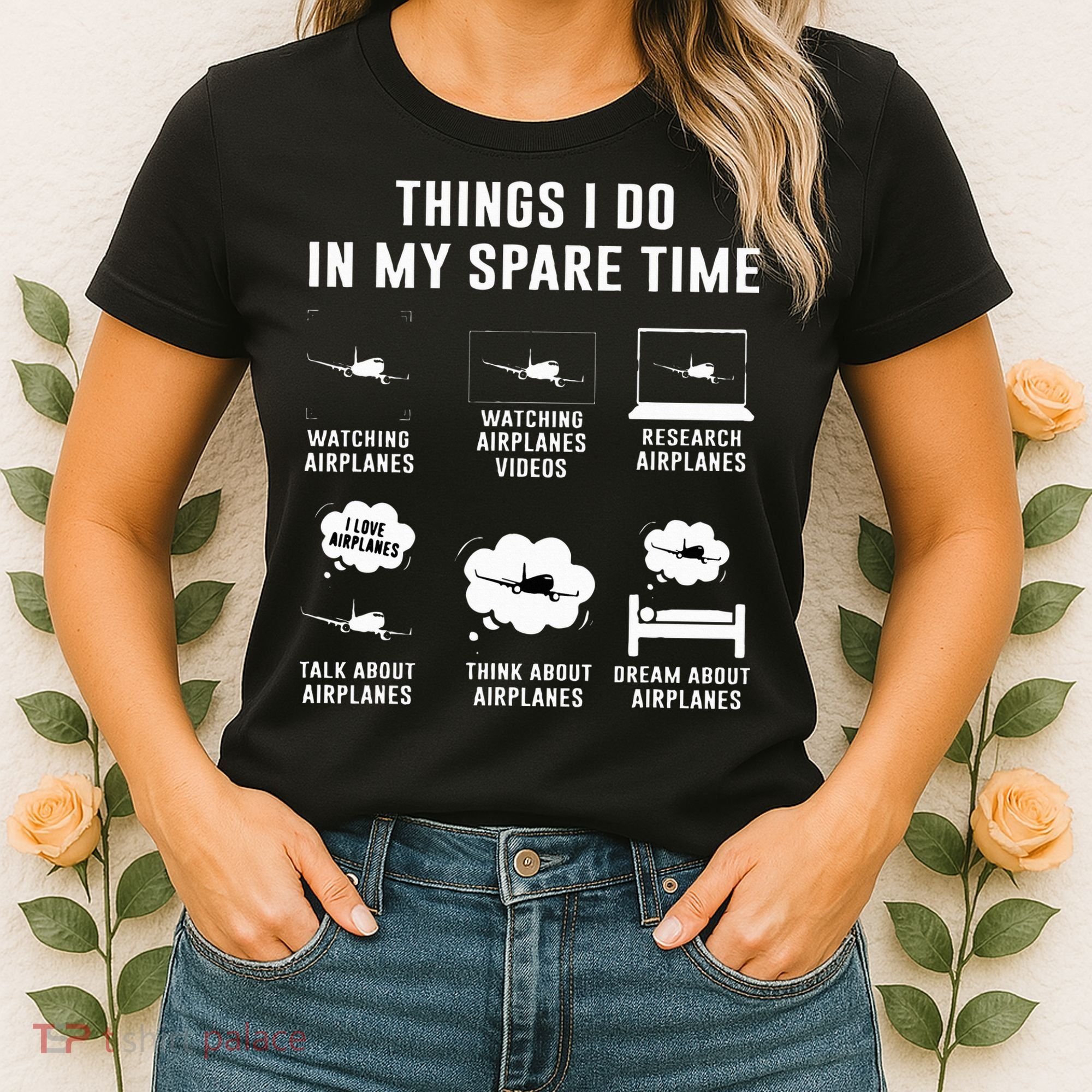 Things I do in my spare time Airplane Gift Women's T-Shirt