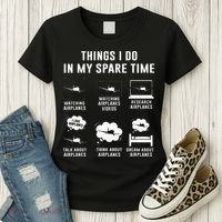 Things I do in my spare time Airplane Gift Women's T-Shirt thumb 3