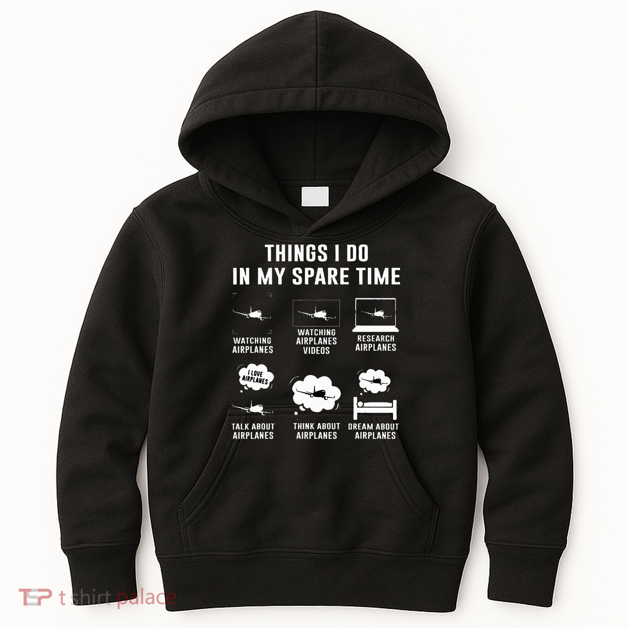 Things I do in my spare time Airplane Gift Kids Hoodie