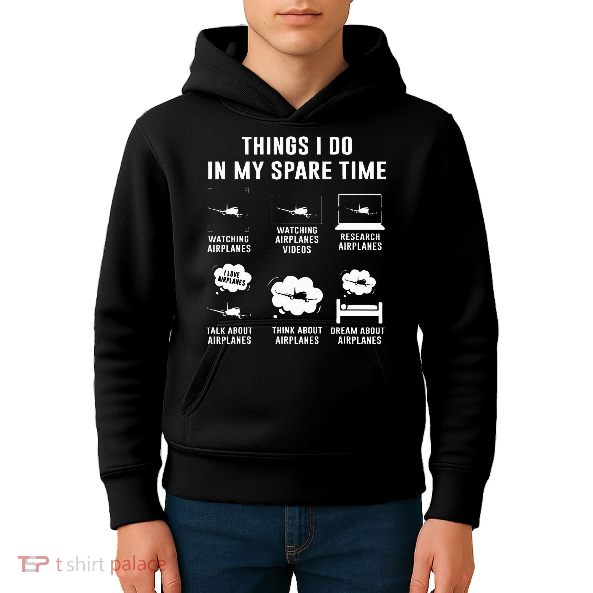 Things I do in my spare time Airplane Gift Kids Hoodie