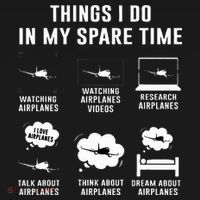Things I do in my spare time Airplane Gift Kids Long Sleeve Shirt thumb 2