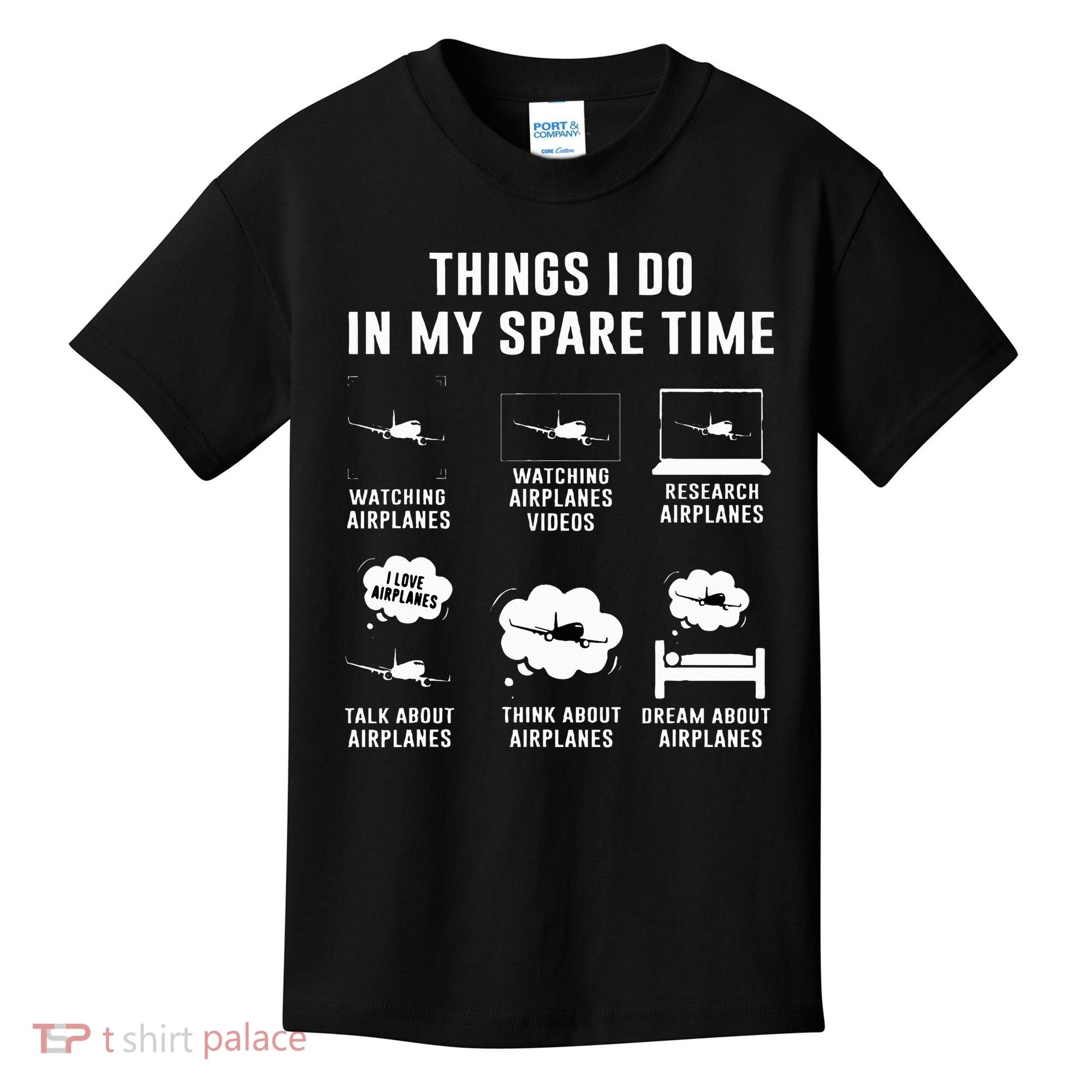 Things I do in my spare time Airplane Gift Kids T-Shirt