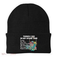 Things I Do In My Spare Time Crochet Knitting Arts Lovers Great Gift Beanie thumb 0