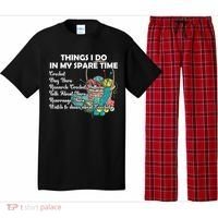 Things I Do In My Spare Time Crochet Knitting Arts Lovers Great Gift Pajama Set thumb 0