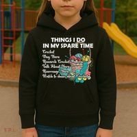 Things I Do In My Spare Time Crochet Knitting Arts Lovers Great Gift Kids Hoodie thumb 3