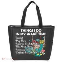 Things I Do In My Spare Time Crochet Knitting Arts Lovers Great Gift Tote Bag thumb 0