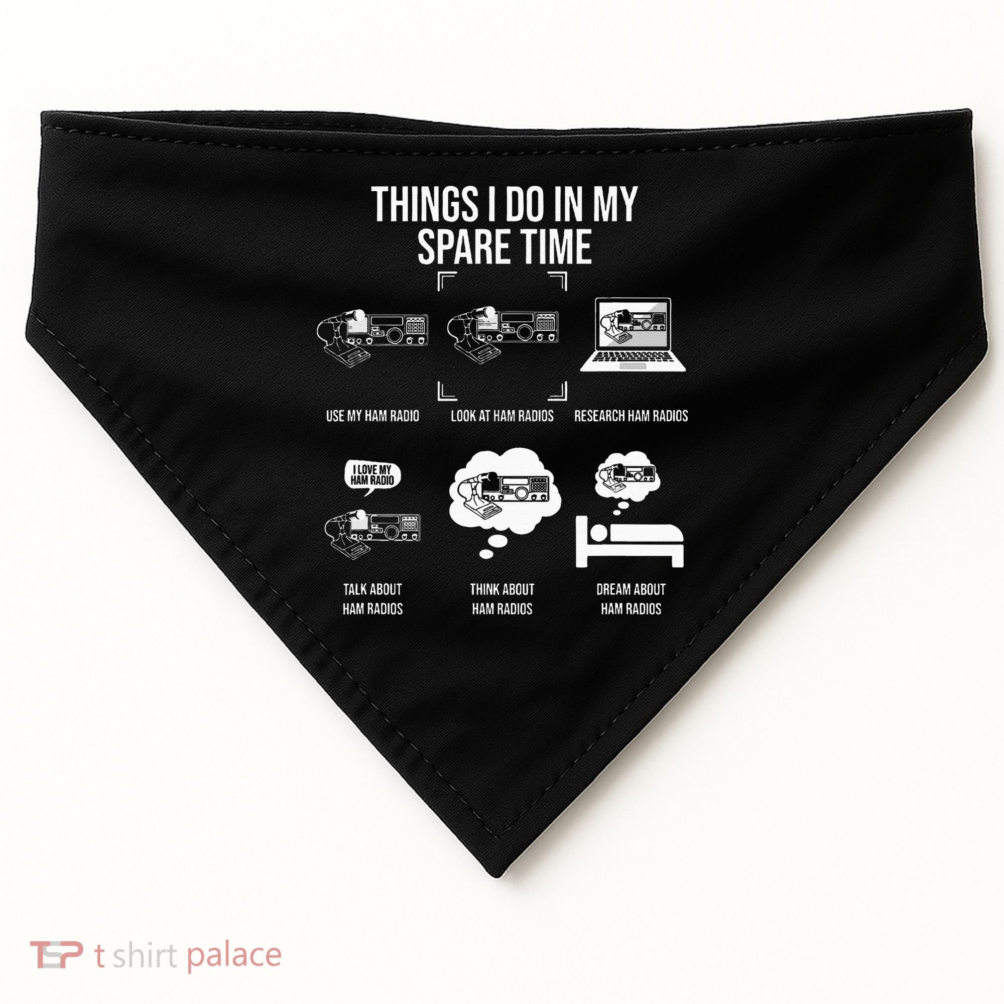 Things I Do In My Spare Time Ham Radio Operator USA-Made Doggie Bandana