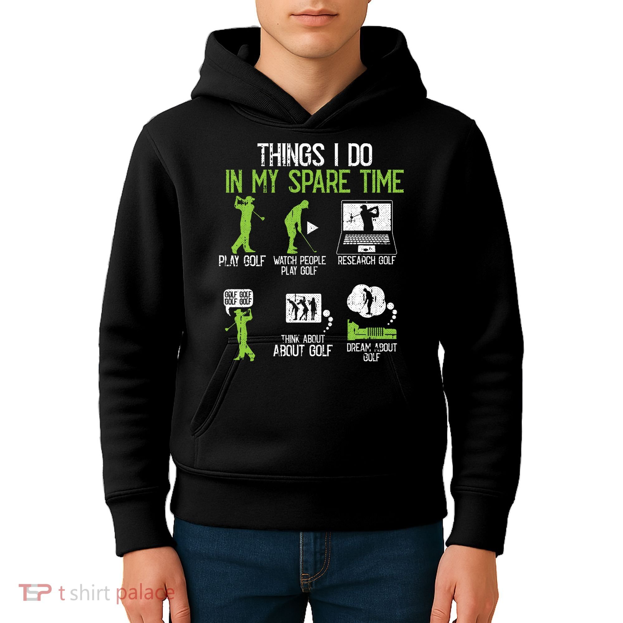 Things I Do In My Spare Time Golf Player Cool Golfing Golfer Kids Hoodie
