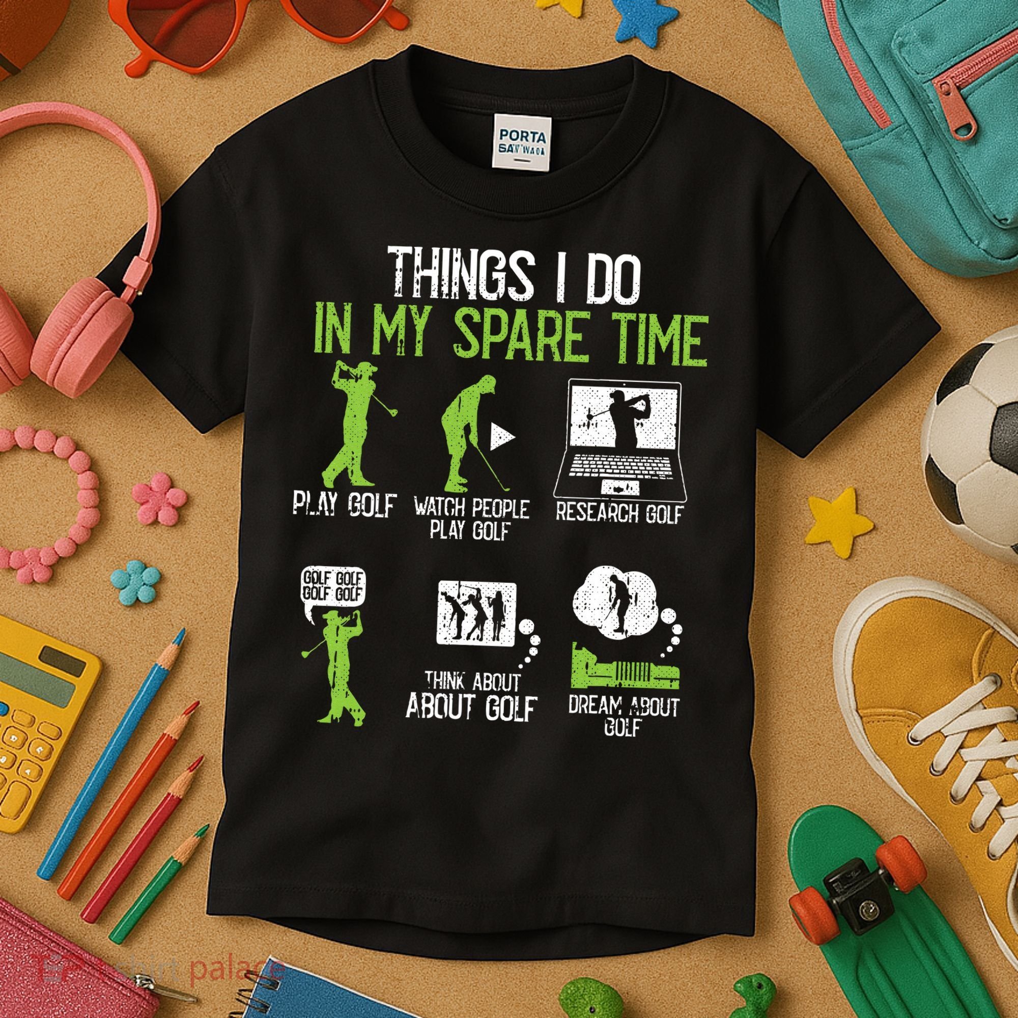 Things I Do In My Spare Time Golf Player Cool Golfing Golfer Kids T-Shirt