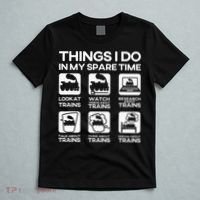 Things I Do In My Spare Time Funny Train Steam Locomotive T-Shirt thumb 5