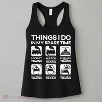 Things I Do In My Spare Time Funny Train Steam Locomotive Women's Tank Top thumb 3