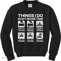 Things I Do In My Spare Time Funny Train Steam Locomotive Kids Sweatshirt thumb 0