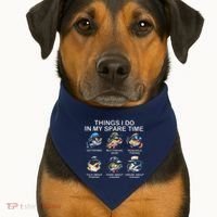 Things I Do In My Spare Time Funny Fishing USA-Made Doggie Bandana thumb 1