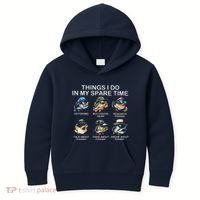 Things I Do In My Spare Time Funny Fishing Kids Hoodie thumb 0