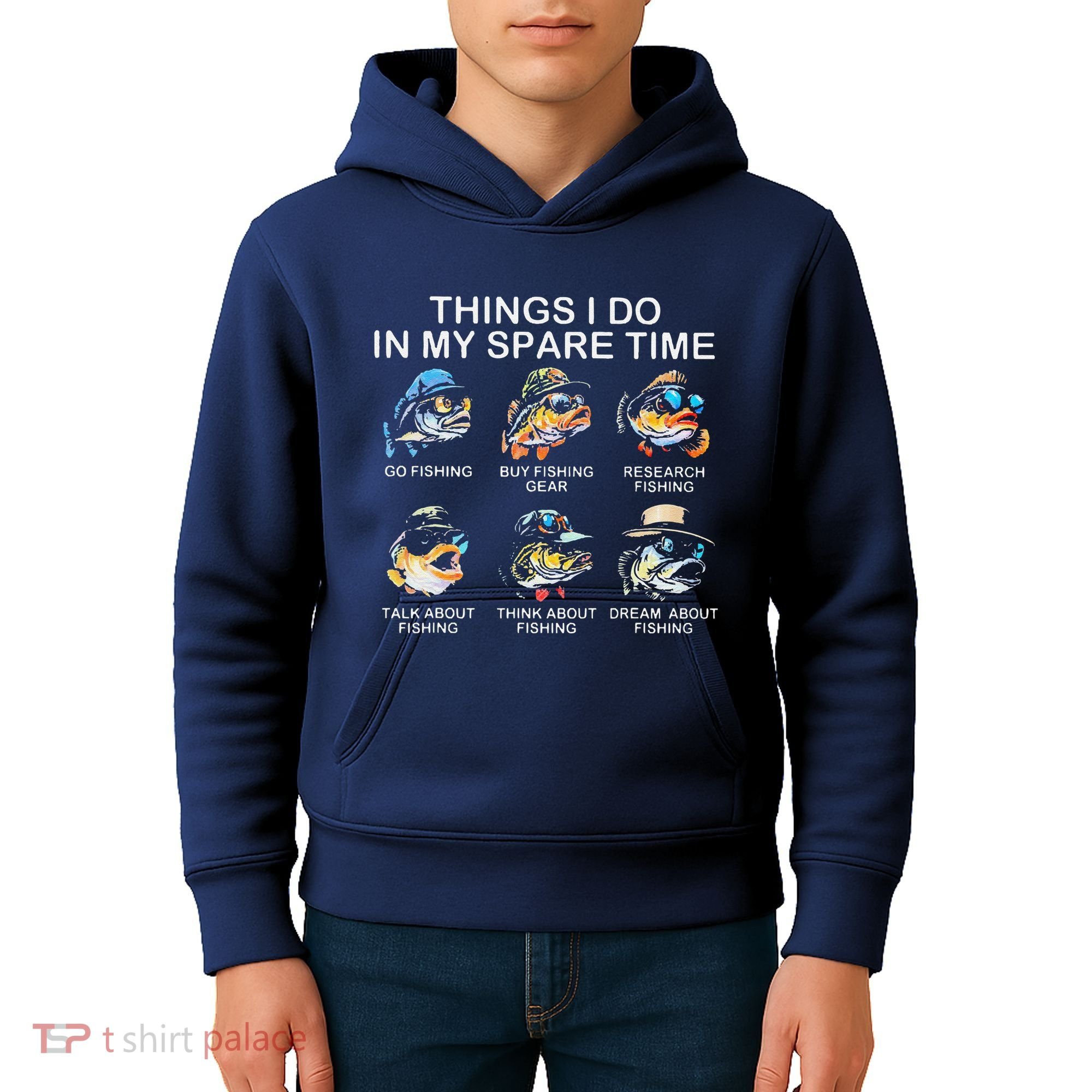 Things I Do In My Spare Time Funny Fishing Kids Hoodie