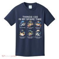 Things I Do In My Spare Time Funny Fishing Kids T-Shirt thumb 0