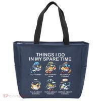Things I Do In My Spare Time Funny Fishing Tote Bag thumb 0