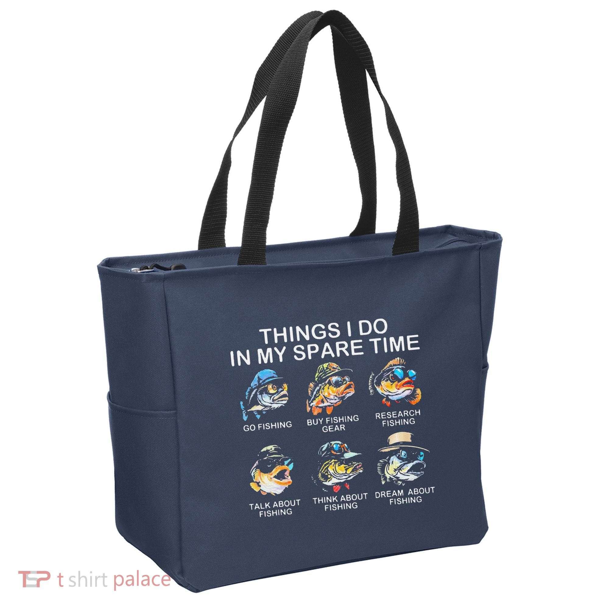 Things I Do In My Spare Time Funny Fishing Tote Bag