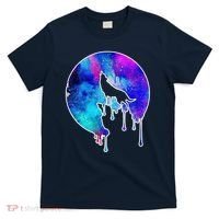 Tie Die Colorful Wolf Howling Dripping Moon  T-Shirt thumb 0