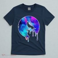 Tie Die Colorful Wolf Howling Dripping Moon  T-Shirt thumb 5