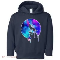Tie Die Colorful Wolf Howling Dripping Moon  Toddler Hoodie thumb 0