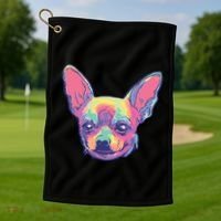 Tie Dye Chihuahua Golf Towel thumb 1
