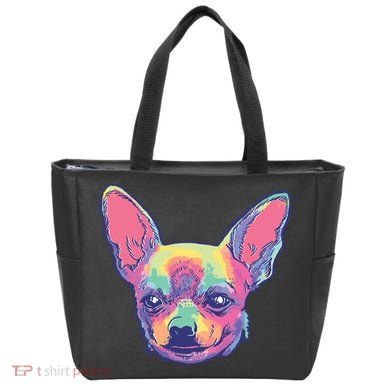 Tie Dye Chihuahua Tote Bag