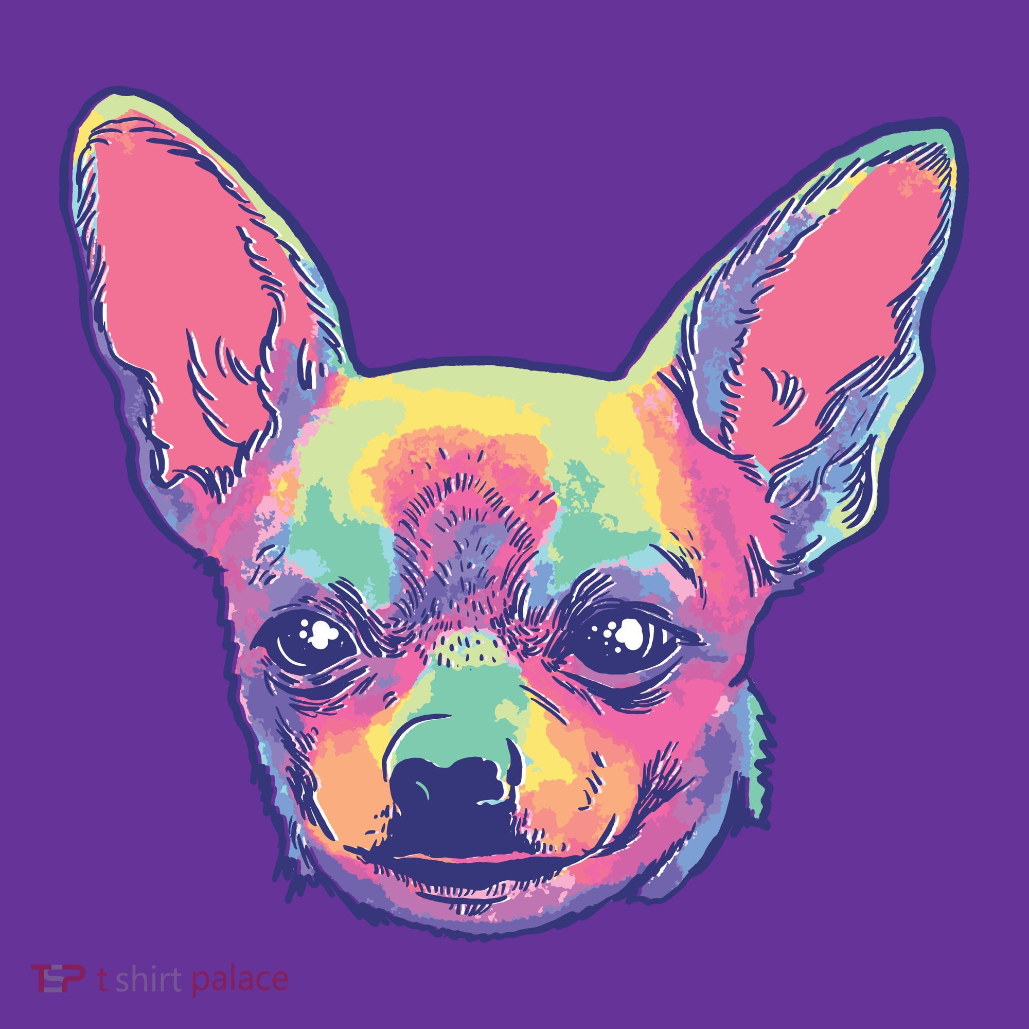 Tie Dye Chihuahua Button