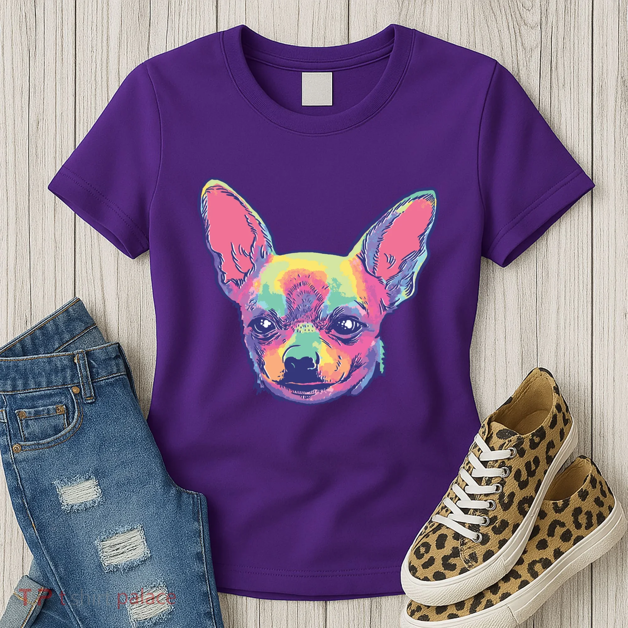 Tie Dye Chihuahua Women's T-Shirt