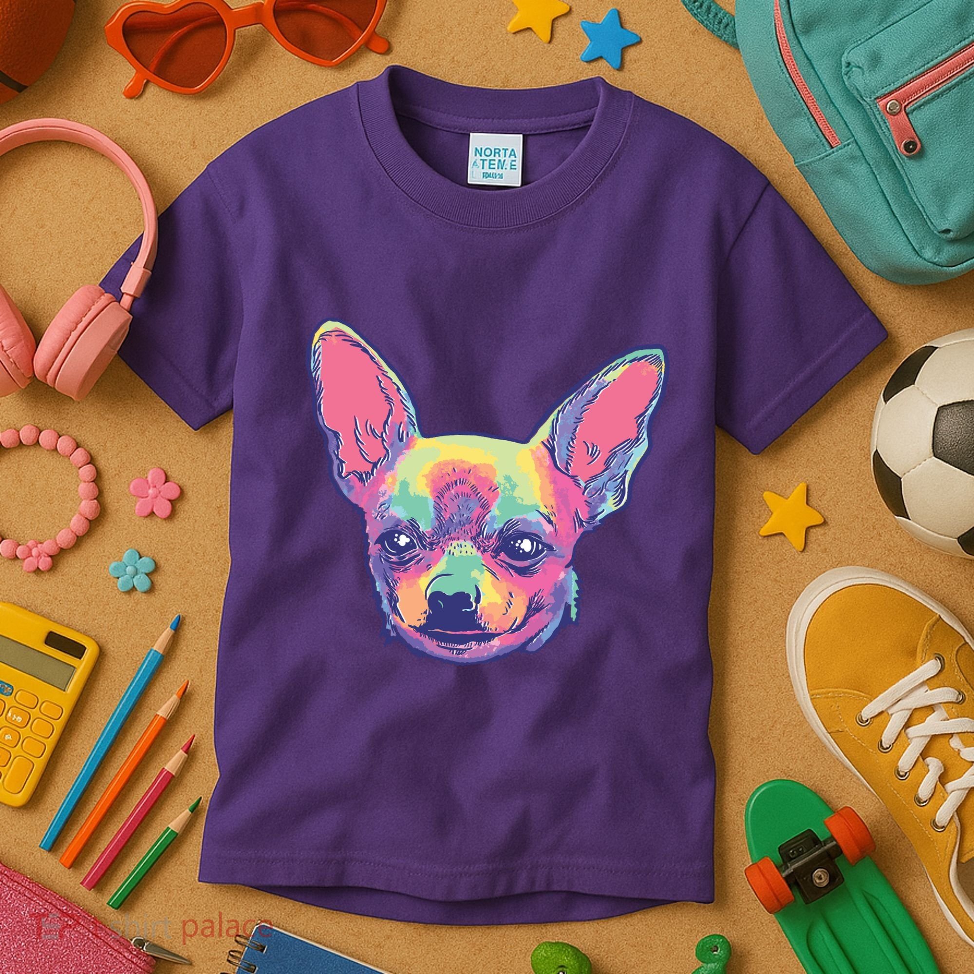 Tie Dye Chihuahua Kids T-Shirt