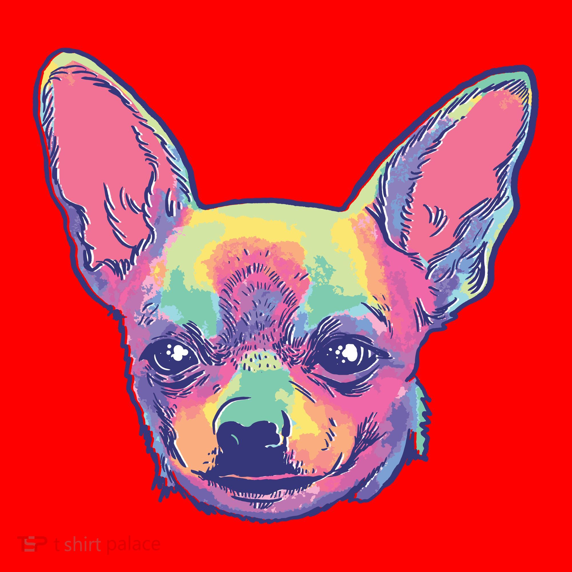 Tie Dye Chihuahua Santa Hat