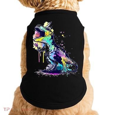 Tie Dye Colorful Trex Dinosaur Doggie Tank