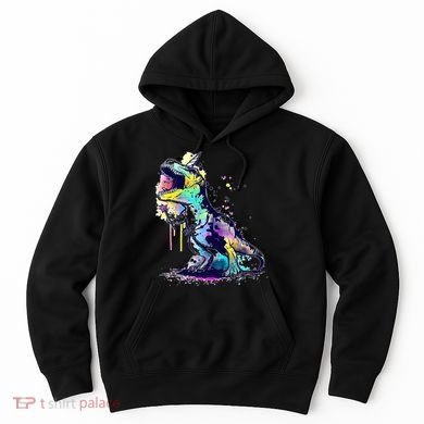 Tie Dye Colorful Trex Dinosaur Hoodie