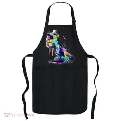 Tie Dye Colorful Trex Dinosaur Apron