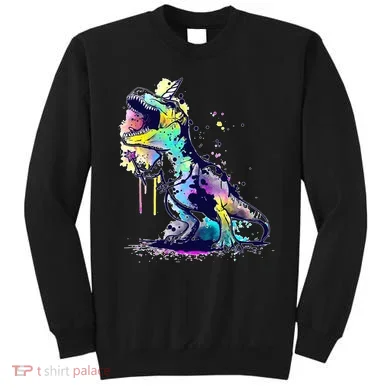 Tie Dye Colorful Trex Dinosaur Sweatshirt