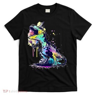 Tie Dye Colorful Trex Dinosaur T-Shirt