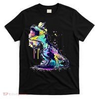 Tie Dye Colorful Trex Dinosaur T-Shirt thumb 0