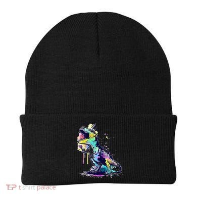 Tie Dye Colorful Trex Dinosaur Beanie