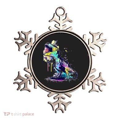 Tie Dye Colorful Trex Dinosaur Ornament