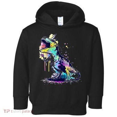 Tie Dye Colorful Trex Dinosaur Toddler Hoodie