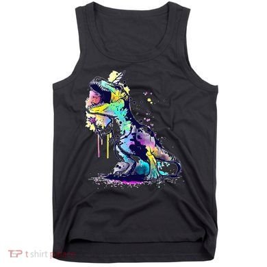 Tie Dye Colorful Trex Dinosaur Tank Top