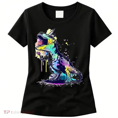 Tie Dye Colorful Trex Dinosaur Women's T-Shirt